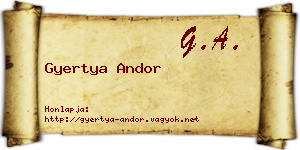 Gyertya Andor névjegykártya